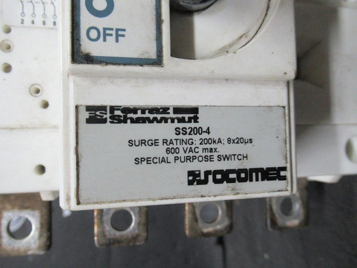 Used FERRAZ SHAWMUT SURGE SWITCH SS200-4 600 VAC 200 kA **WARRANTY INCLUDED**