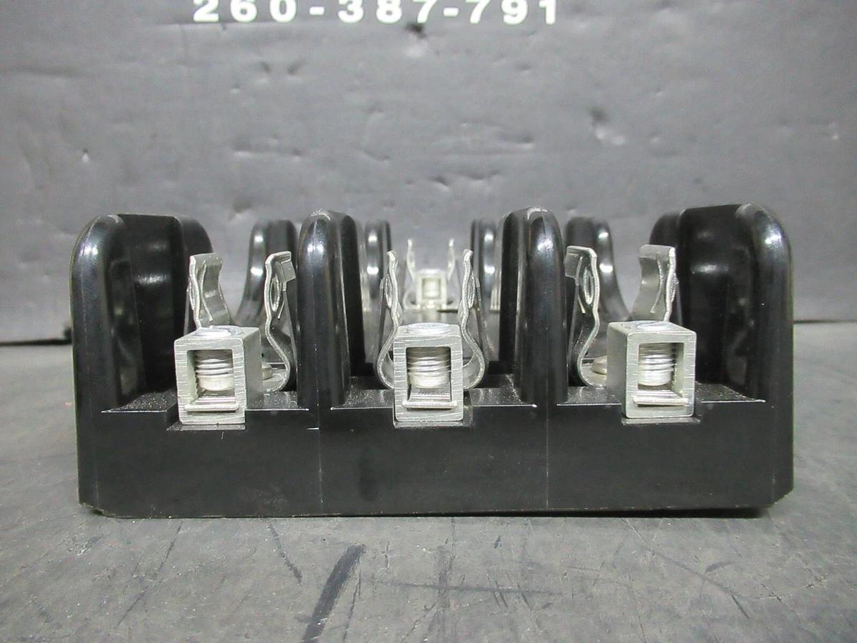 Used (LOT OF 3) MARATHON TRIPLE FUSE HOLDER R6F30A3B / 4100832 3-POLE 600 VOLT 30 AMP