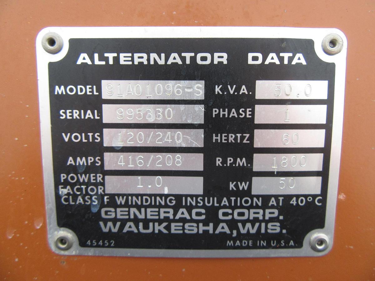 Used 50 KW DIESEL GENERATOR GENERAC 120/240 V 4.0 HINO ONLY 398 HOURS VIDEO SHIPPING