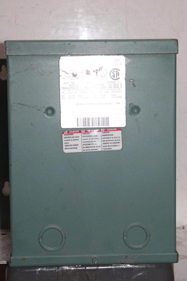 Used SQUARE D TRANSFORMER C21FY 2 KVA PRI: 480V SEC: 240V SINGLE PHASE