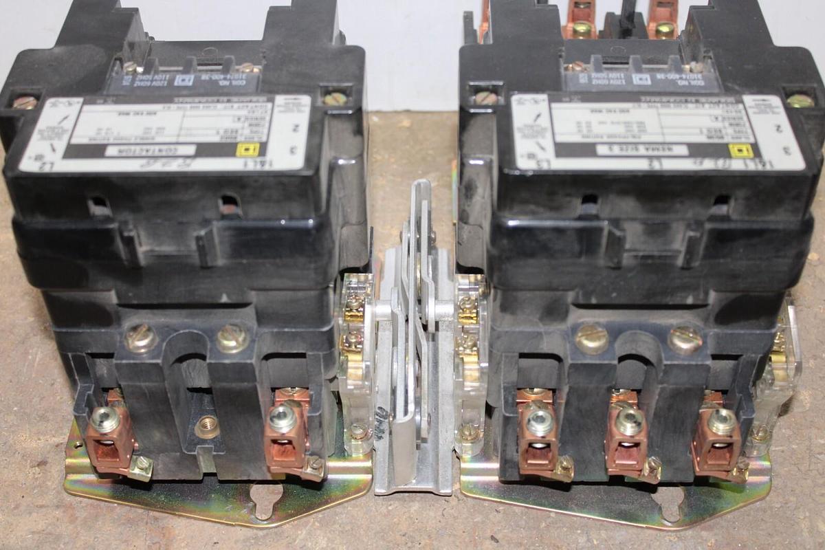 Used SQUARE D REVERSING CONTACTOR 8536SEO1 SIZE 3 90 AMP 600 VAC 8502SEO1 600V