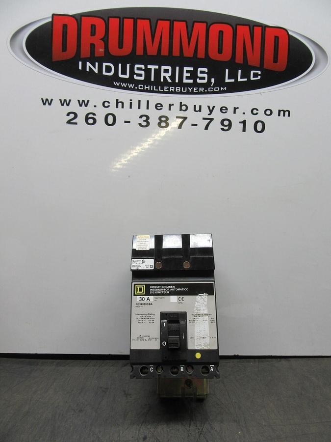 Used SQUARE D I-LINE CIRCUIT BREAKER FCB34030CBA 30 AMP 480 VAC 3-POLE **WARRANTY**