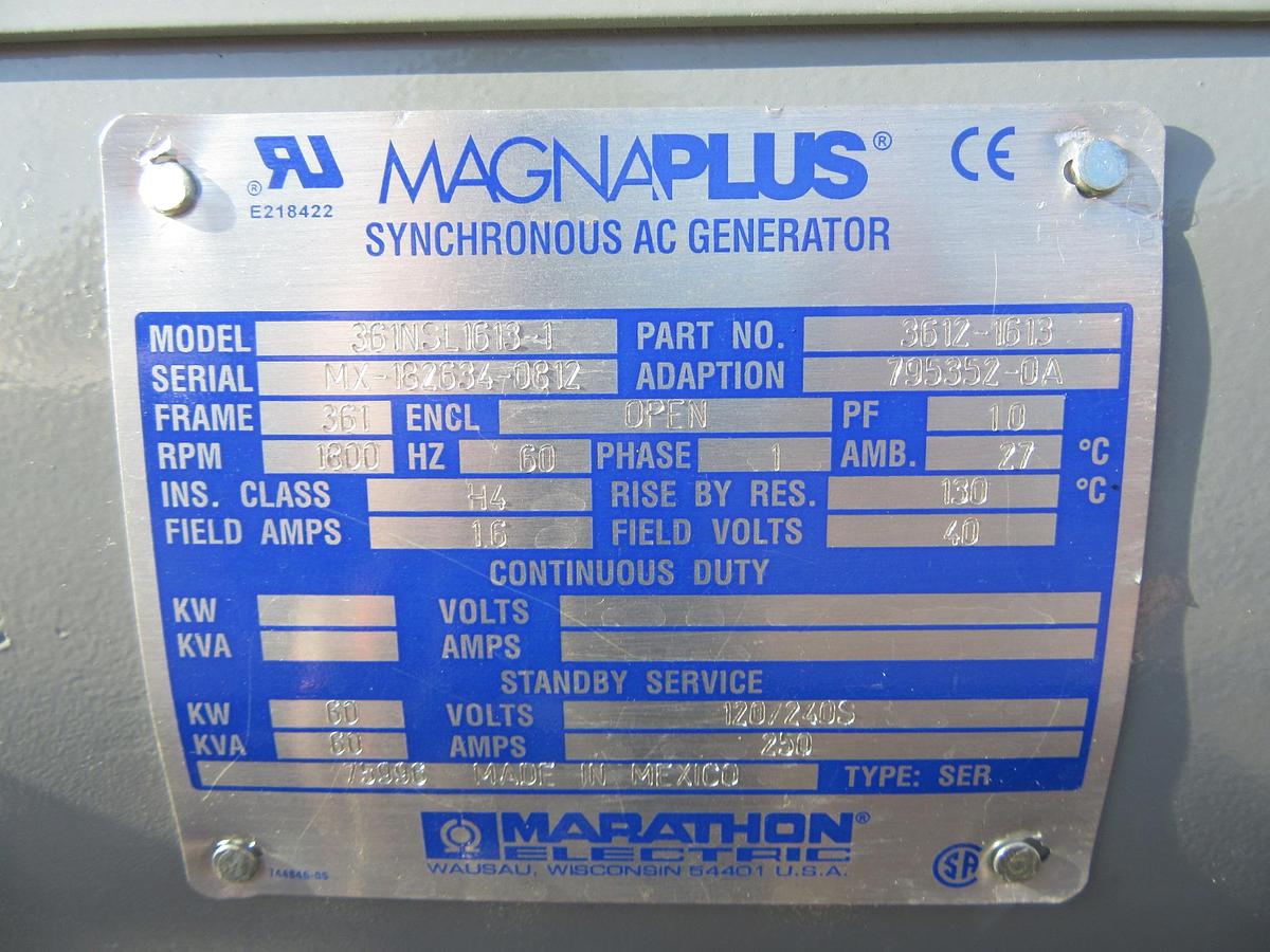 Used 50 KW DIESEL GENERATOR MTU 120/240 V JOHN DEERE 315 HRS VIDEO WE SHIP