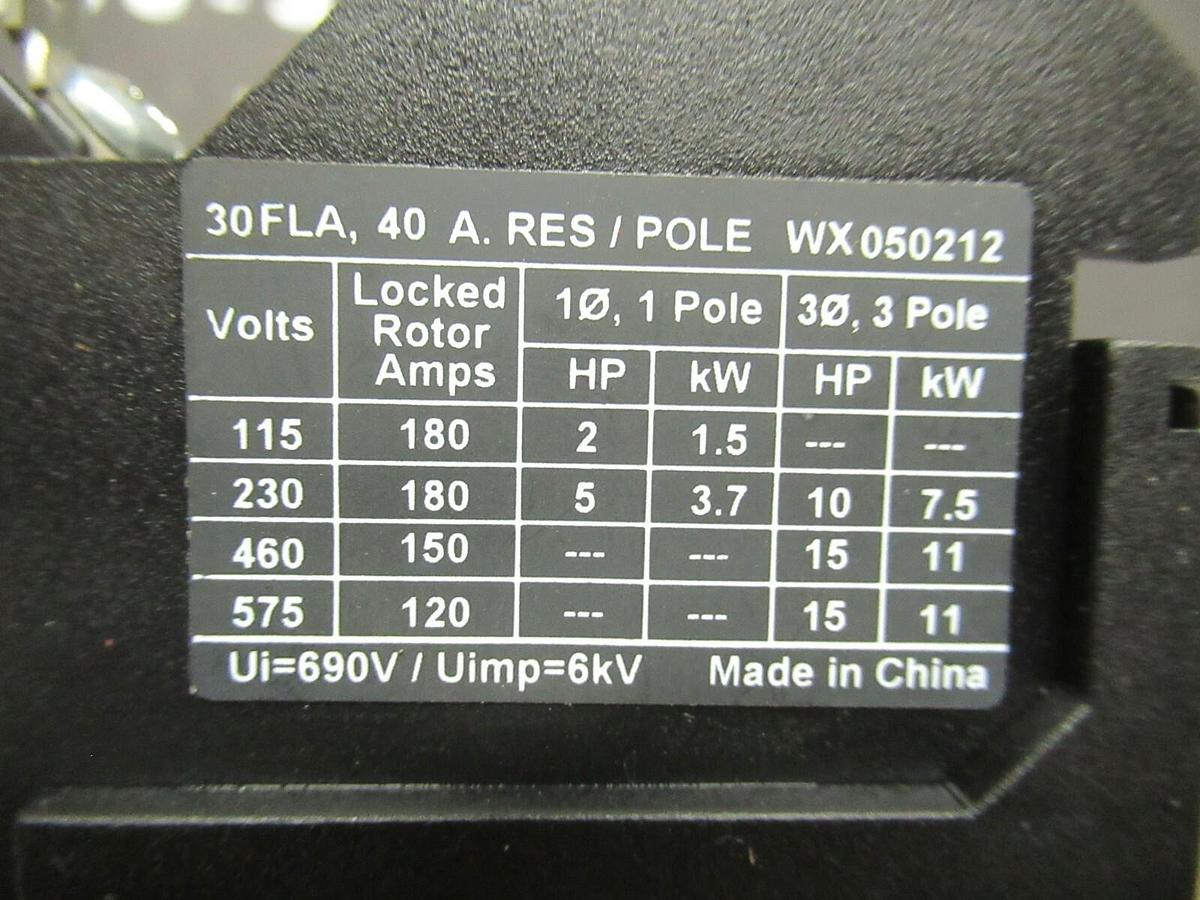 Used EATON CONTACTOR C25DND330 SER. D1 30 AMP 600 VAC 3 POLE COIL: 120 VAC 15 HP