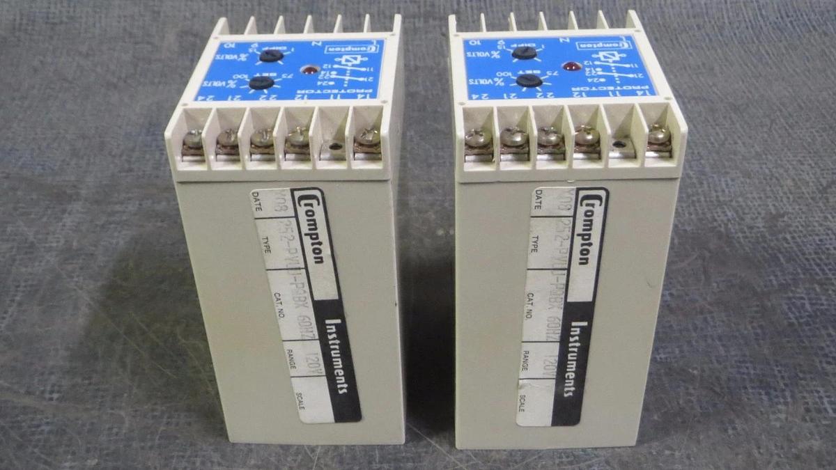 Used (1) CROMPTON INSTRUMENTS PROTECTOR 120 VAC 60 Hz # 252-PVUU # U-PQBX