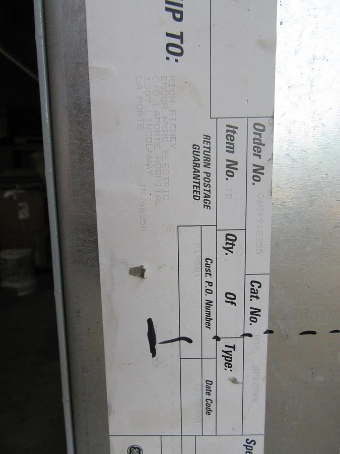 Used GE 600 AMP PANELBOARD SPECTRA SERIES APNB 480/277 VOLT MLO