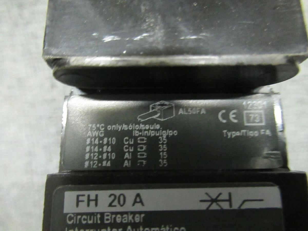 Used 20 AMP SQUARE D I LINE BREAKER FH16020B 277 VAC 1-POLE B-POLE **WARRANTY**