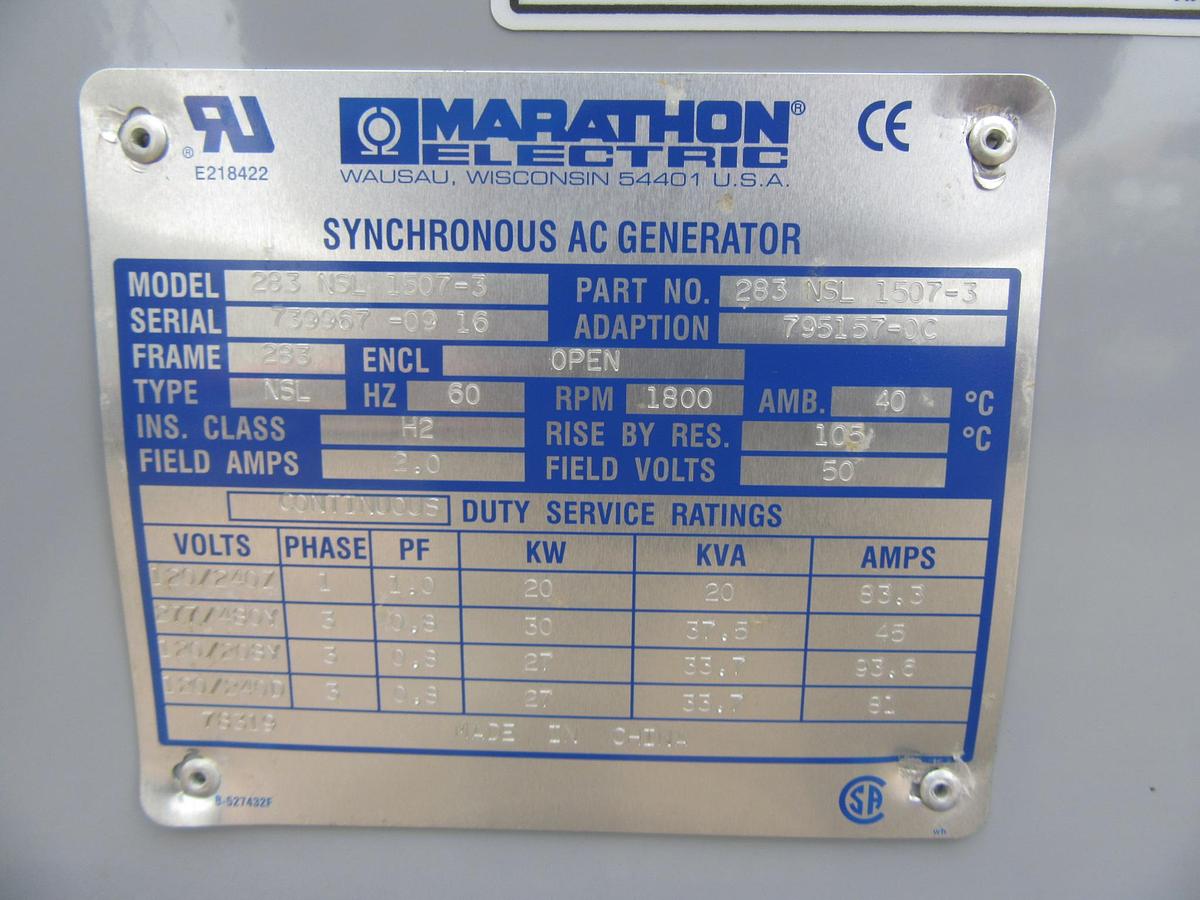 Used 20 KW DIESEL GENERATOR MTU 120/240 V 4LE1 ISUZU SOUND ENCLOSED 299 HRS VIDEO