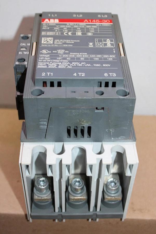 Used ABB CONTACTOR AF145-30 3-POLE 600 VAC 125 HP 230 AMP **WARRANTY INCLUDED**
