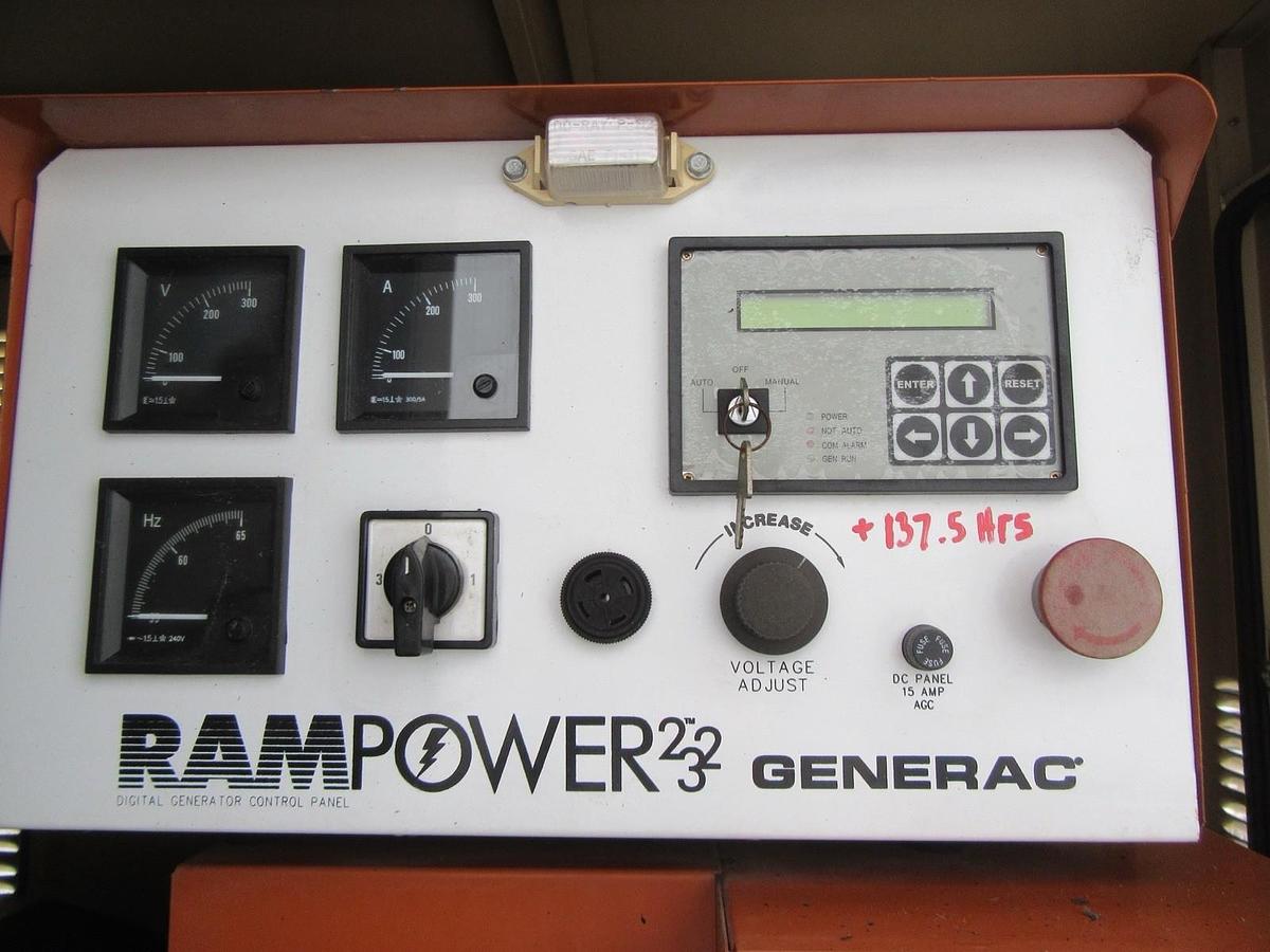 Used 50 KW DIESEL GENERATOR GENERAC 120/240V 1 PH ONLY 137.5 HRS  ENCLOSED 50 KW