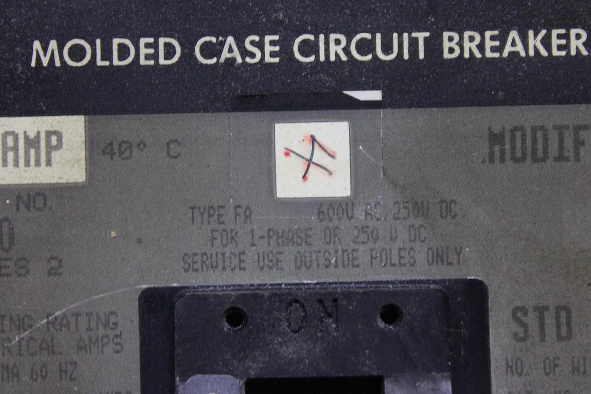 Used SQUARE D I-LINE CIRCUIT BREAKER FA36060 60 AMP 600 VOLT 3-POLE
