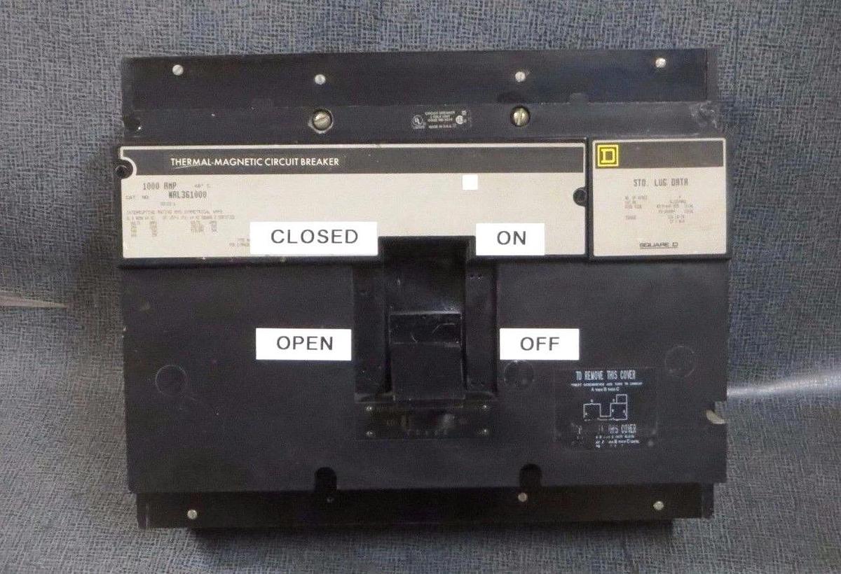 Used SQUARE D BREAKER 1000 AMP 600 VAC 3 POLE MODEL NAL361000 **WARRANTY INCLUDED**