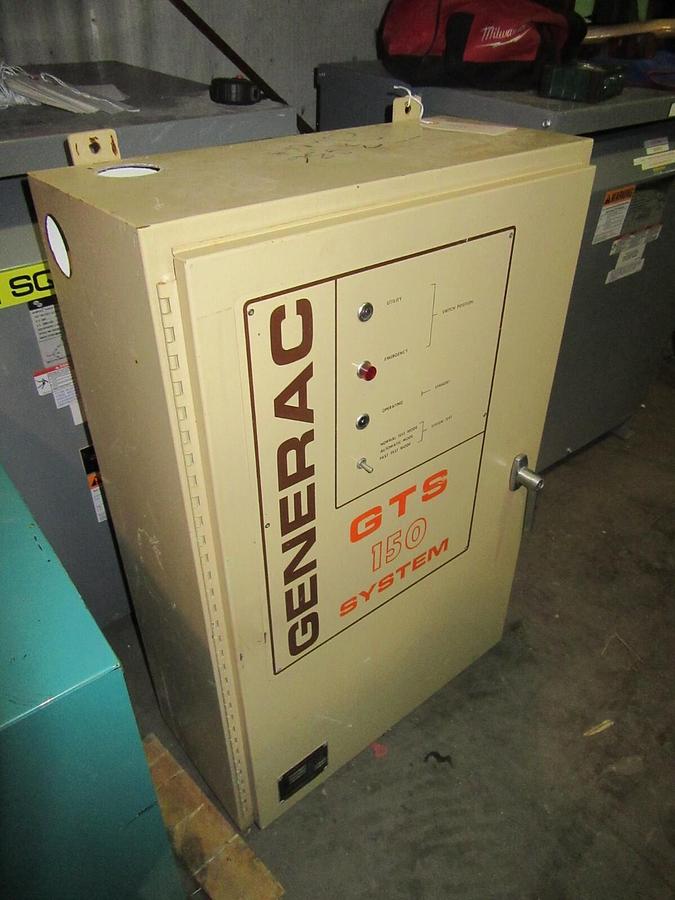 Used 150 AMP GENERAC GTS ATS AUTOMATIC TRANSFER SWITCH 250 V 1 PH 2 POLE NEMA 1 ENCL