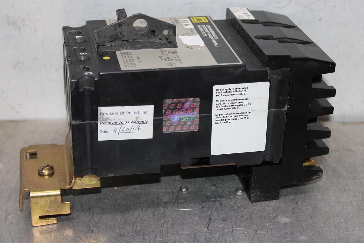 Used SQUARE D I-LINE POWERPACT CIRCUIT BREAKER HDA36060 60 AMP 600 VOLT 3-POLE