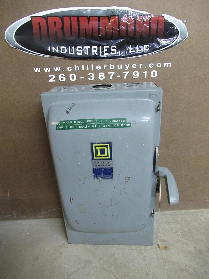 Used SQUARE D SAFETY SWITCH H324-N SER. A1 200 AMP 50 HP 240 VAC 3-POLE **WARRANTY**