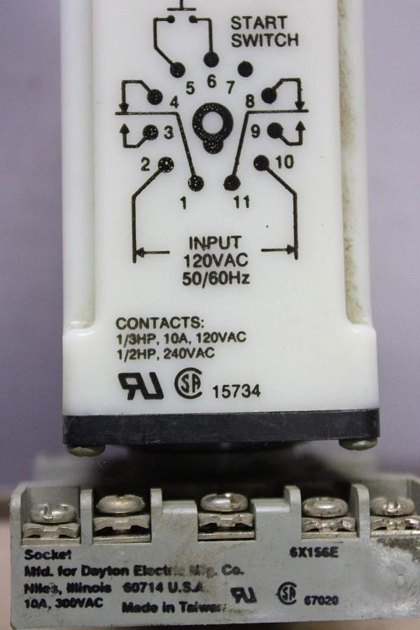 Used DAYTON TIME DELAY RELAY 6X154F 120 VAC 10 AMP 1.8-180 SECOND *WARRANTY INCLUDED*