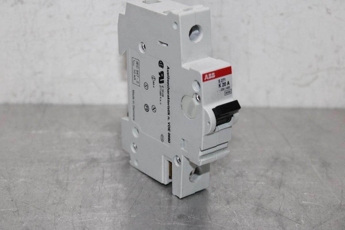 Used ABB CIRCUIT BREAKER S-271-K-20-A 277/480 VAC SINGLE POLE S-271-K20A *WARRANTY*
