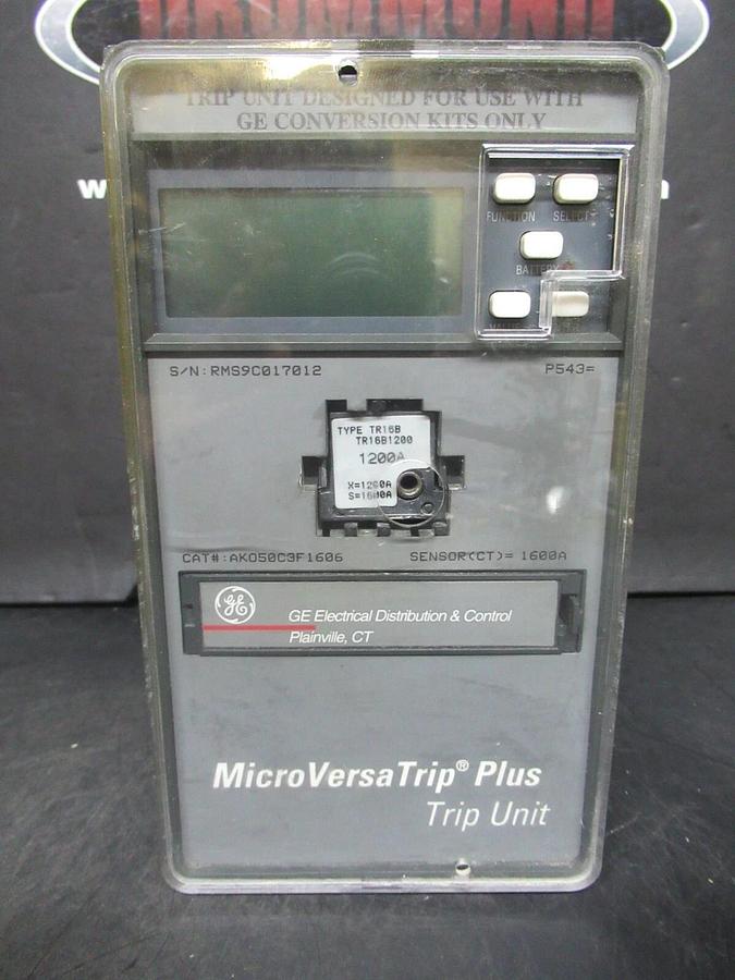 Used GE MICROVERSATRIP PLUS TRIP UNIT FOR CONVERSION KIT AKO50C3F1606 1200 AMP TRIP