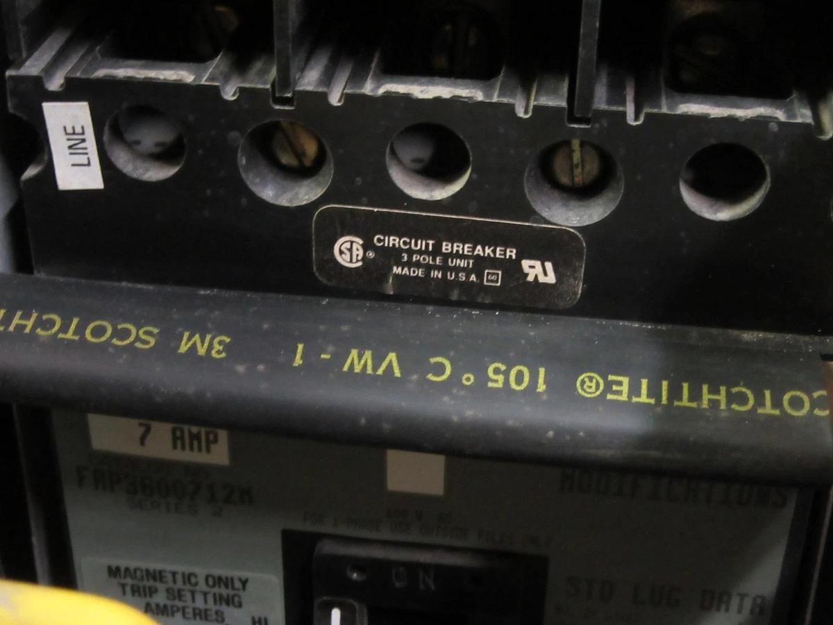 Used SQUARE D 12" MODEL 5 MCC STARTER BUCKET 480 VAC 7 AMP W/ NEMA SIZE 1 STARTER