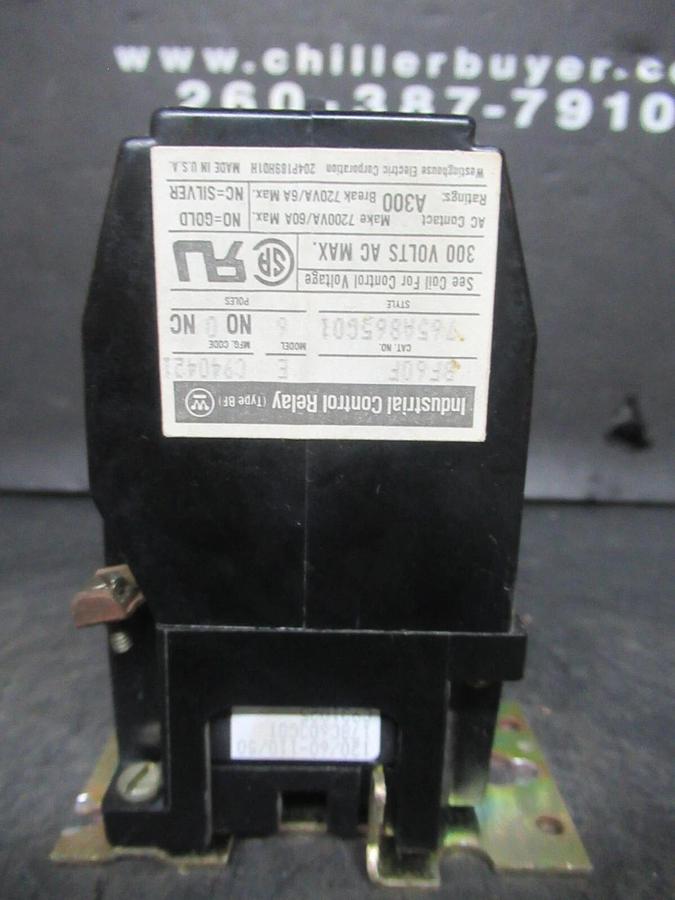 Used WESTINGHOUSE INDUSTRIAL CONTROL RELAY BF60F MODEL E 6-POLE 60 AMP 120 VAC