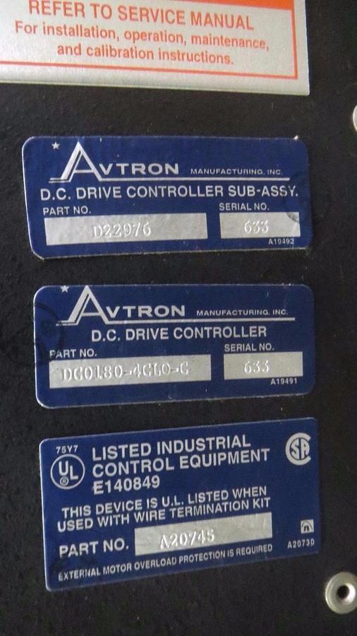 Used AVTRON WESTINGHOUSE ADDVANTAGE-32 DIGITAL DC DRIVE 230/460V 3 PH DC0180-4CLO-C