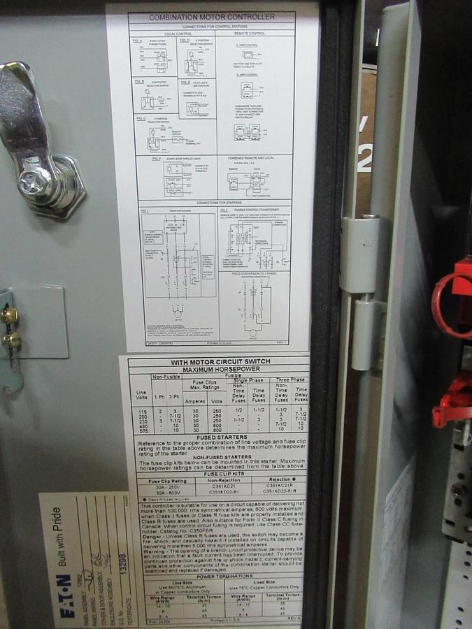 NEW SURPLUS EATON COMBINATION STARTER ECN1611AAB MODS: R63/C W/ AN19DN0 120 COIL