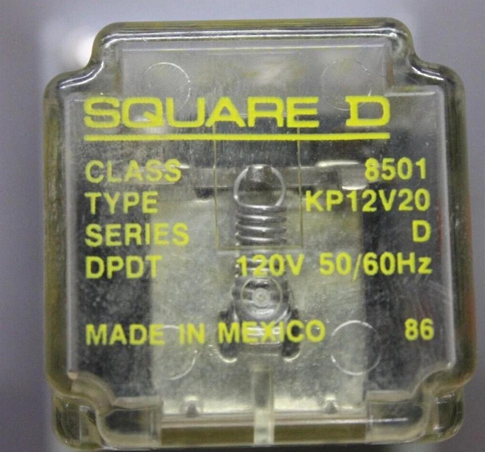 Used SQUARE D RELAY KP12V20 120 VOLT 2-POLE 50/60 HZ **WARRANTY INCLUDED**