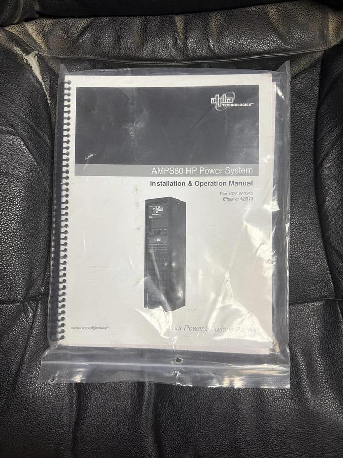 Used ALPHA MODULAR UPS CABINET AMPS80-3-30 80HP 0200018 208V 88 AMP W/ BYPASS SWITCH