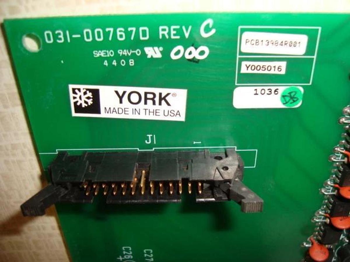 Used YORK CHILLER CIRCUIT BOARD 031-00767D REV C PROCESSOR CARD REV 1 **WARRANTY**