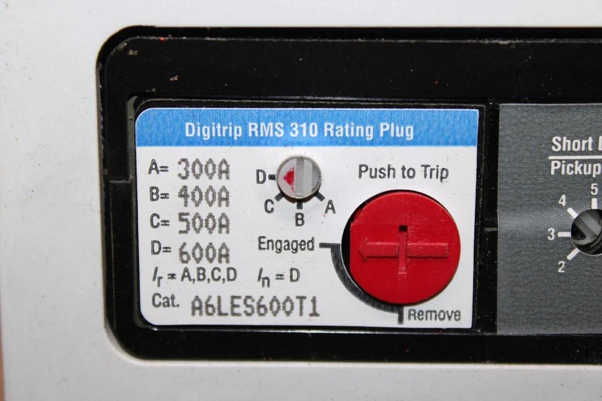 Used CUTLER HAMMER CIRCUIT BREAKER LD3600F 600 AMP 3-POLE 600 VAC LD-35K