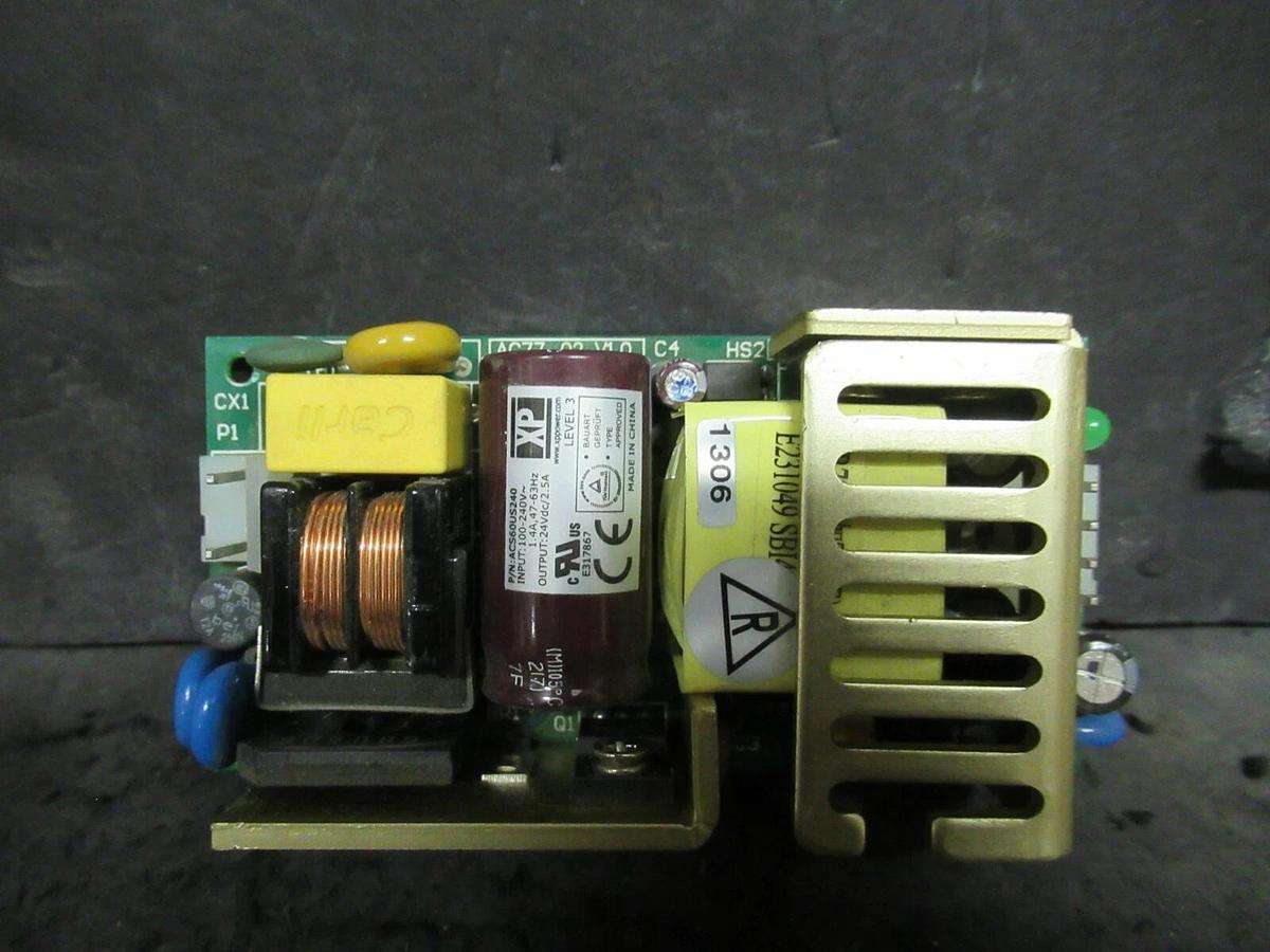 Used XP POWER ACS60US240 100-240 VAC TO 24 VDC POWER SUPPLY CIRCUIT BOARD 2012B1011G