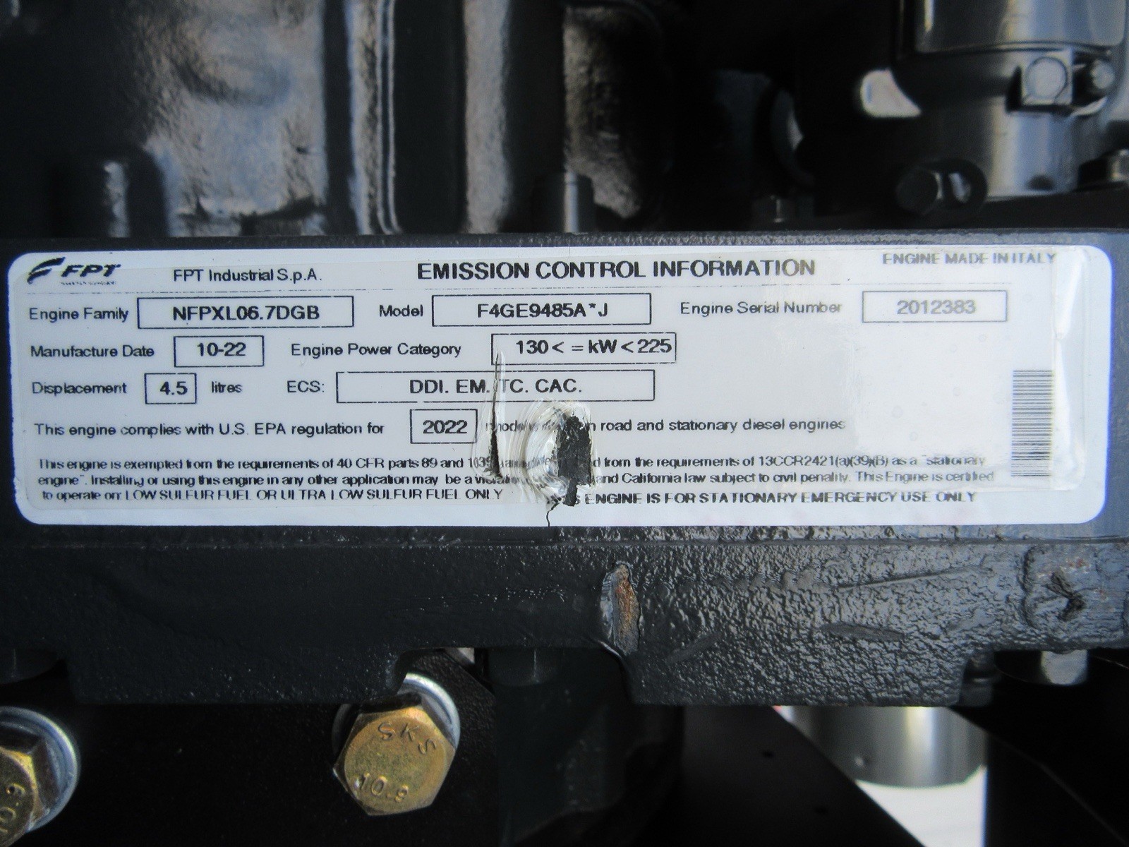 Used 80 KW DIESEL GENERATOR GENERAC 120/240V FPT BRAND NEW SOUND ENCLOSED VIDEO 50 KW