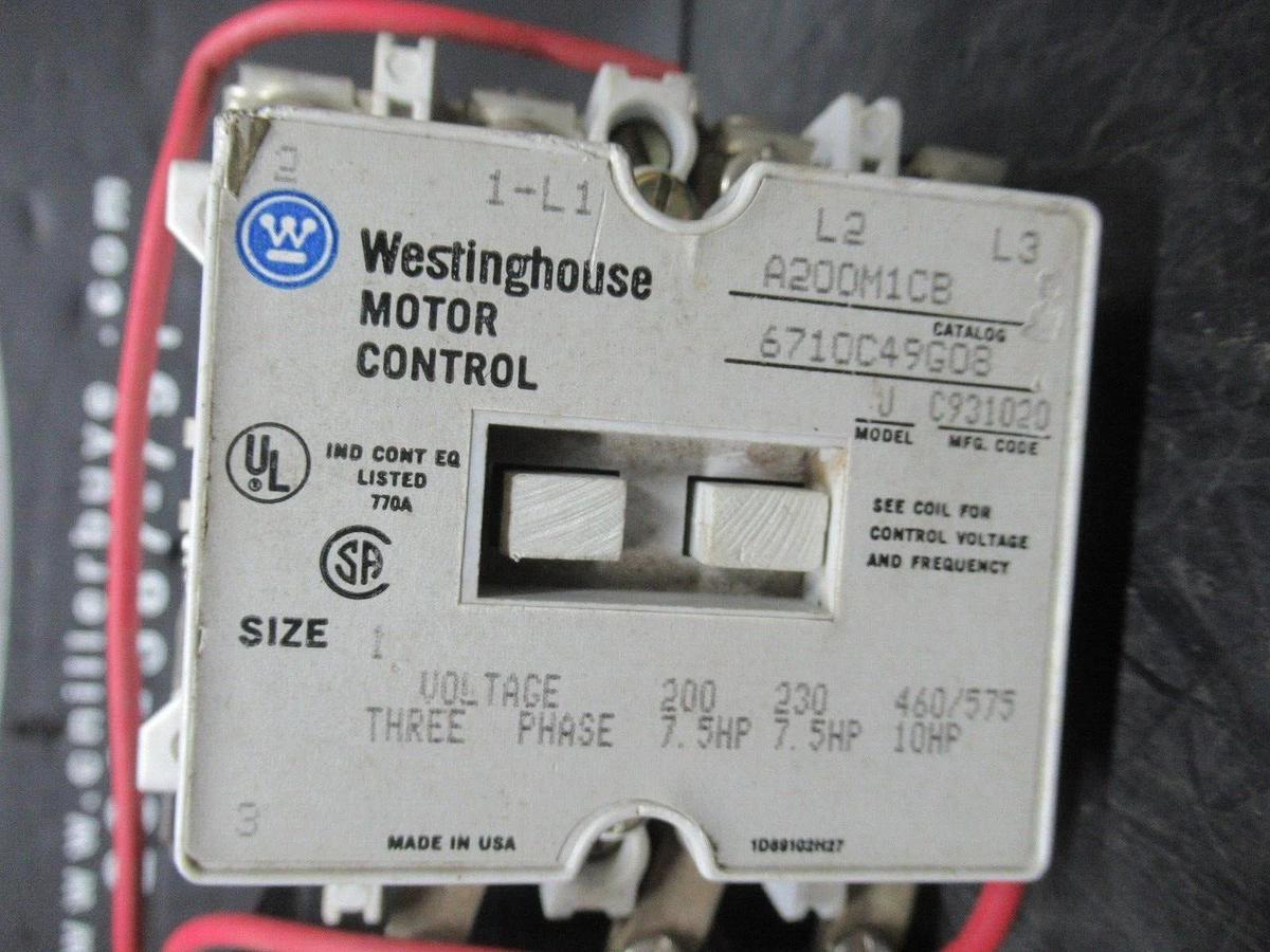 Used WESTINGHOUSE STARTER A200M1CB W/ BA13A 600 VOLT 10 HP NEMA 1 **WARRANTY**