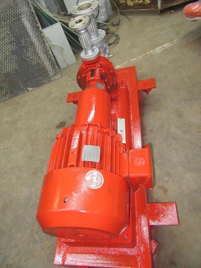 Used 25 HP STERLING PEERLESS 1.5" X 3" CENTRIFUGAL WATER PUMP 316SS 225 GPM 8" IMP