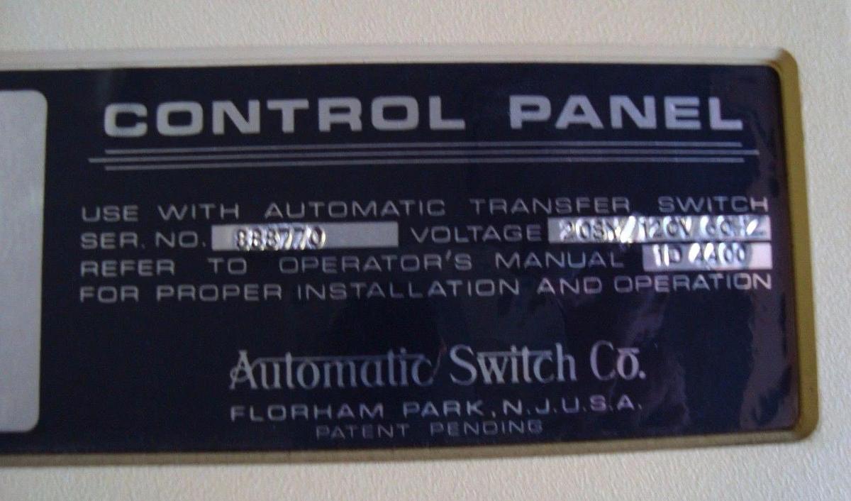 Used ASCO 150 AMP AUTOMATIC TRANSFER SWITCH 208 Y / 120 VAC 3 PHASE BULLETIN 940