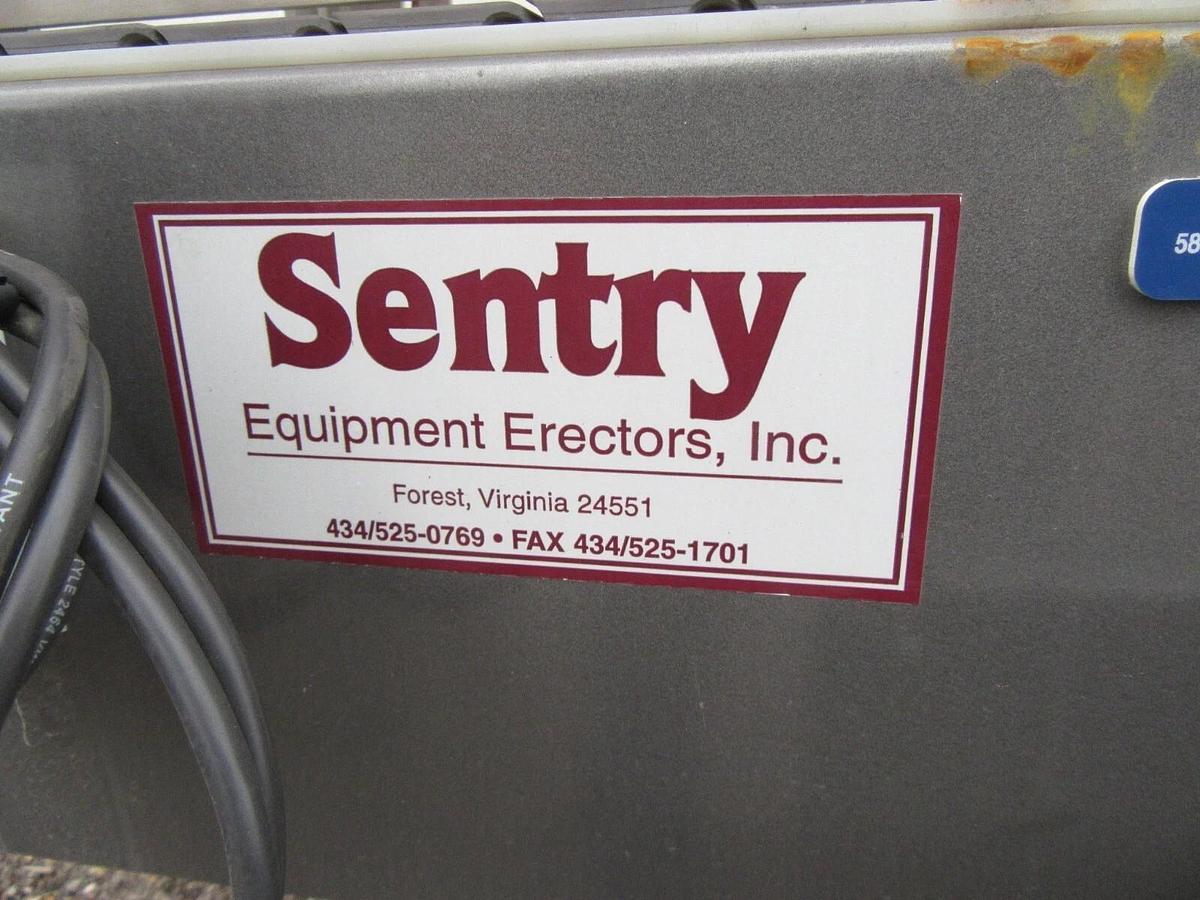 Used 4 1/2"  X 80" LONG SENTRY PLASTIC BELT BOTTLE CONVEYOR 1 HP 230/460 V 3 PH