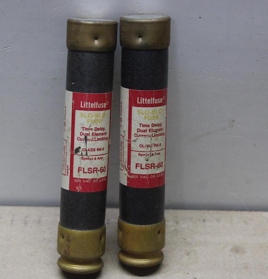 Used LOT OF 2 FUSETRON DUAL ELEMENT FUSES FRS-R-45 45 AMP 600 VOLT