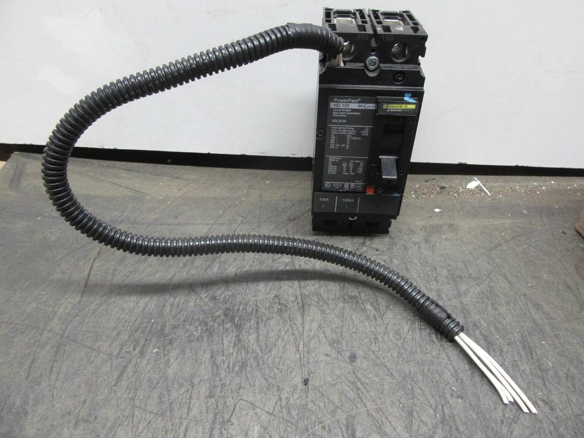 Used SQUARE D POWERPACT CIRCUIT BREAKER HDL26125 2-POLE 125 AMP 600 VAC **WARRANTY**