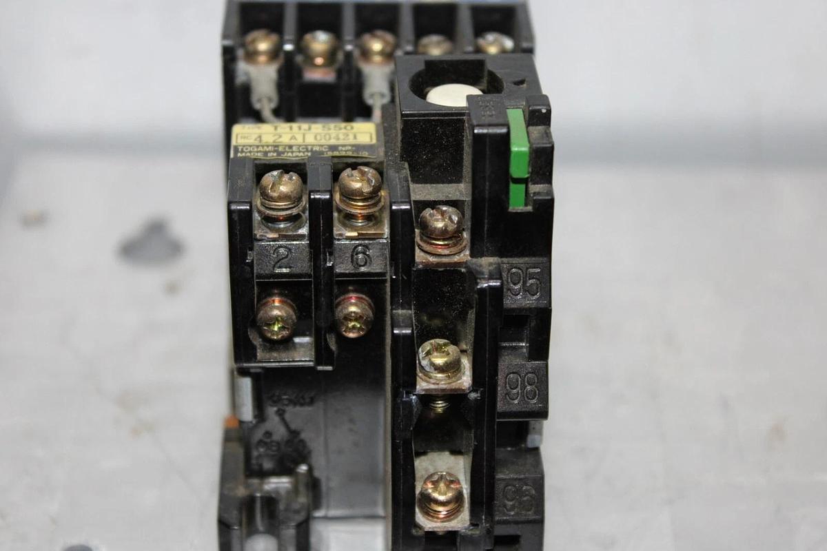 Used TOJAMI MAGNETIC SWITCH STARTER T-11J-S50 4.2 AMP W/ CLK-15JT40-P12 RELAY