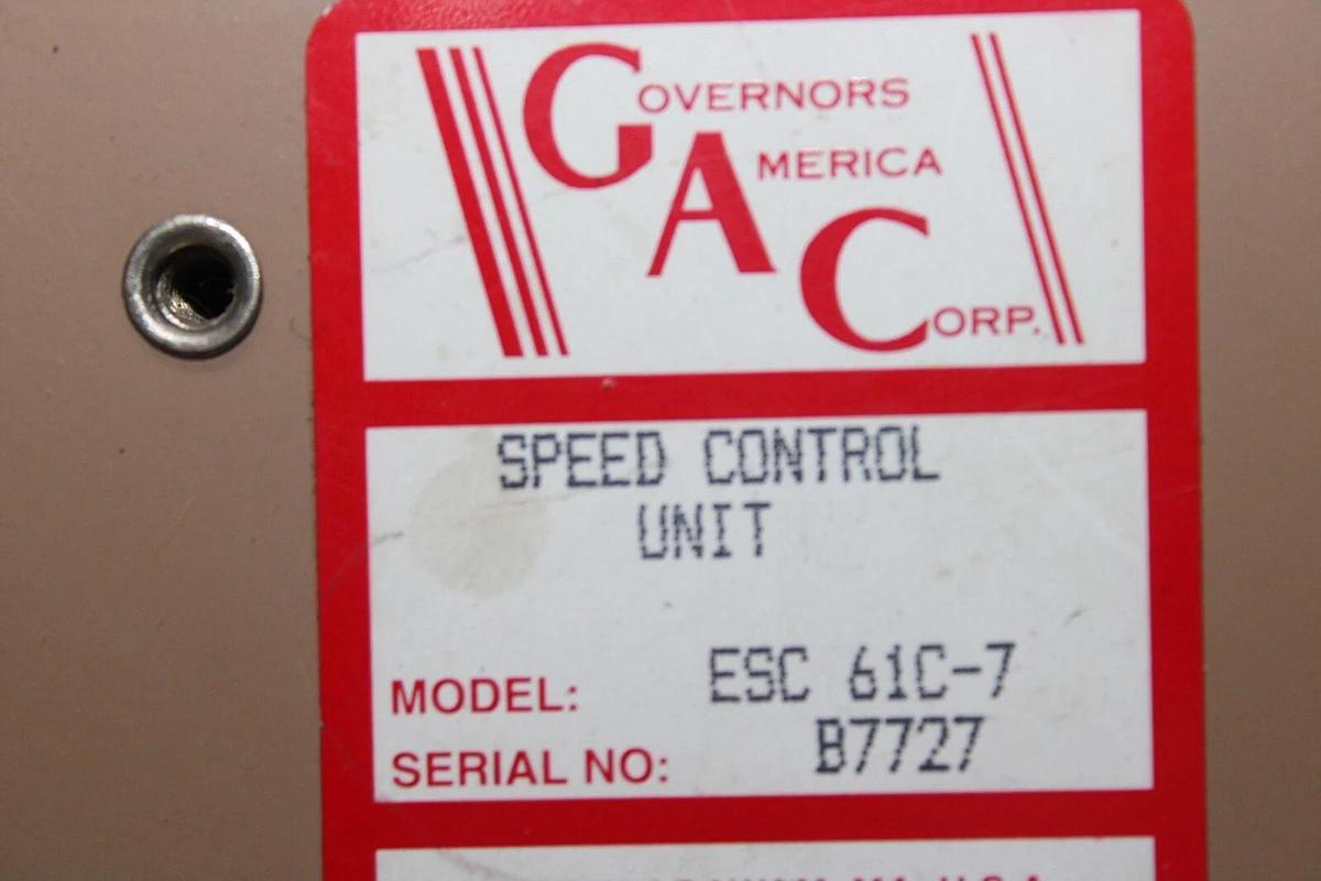 Used GAC GOVERNORS AMERCIA CORP GENERATOR SPEED CONTROL UNIT ESC-61C-7