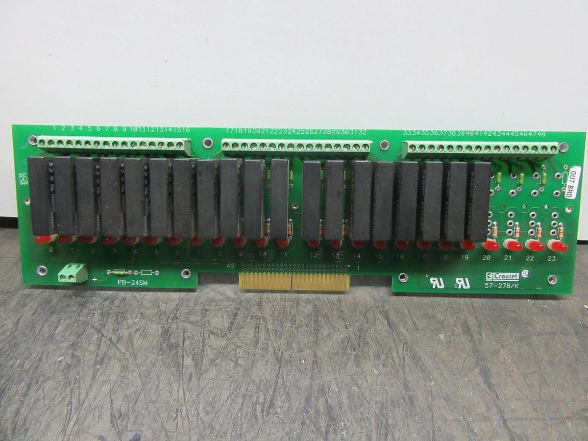 Used CROUZET DIGITAL I/O RELAY MODULE 24-SLOT 57-278/K PB-24SM **WARRANTY**