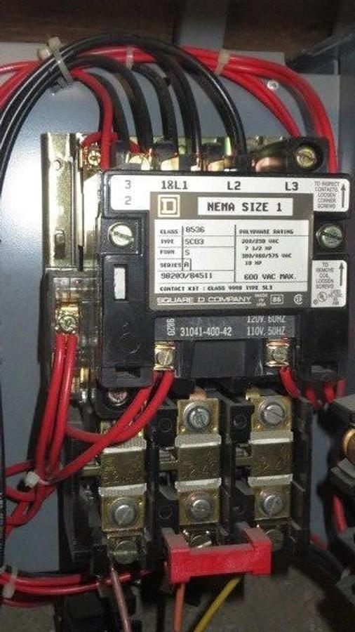 Used SQUARE D 12" MCC BUCKET 3 AMP FHP BREAKER 480 VAC WITH NEMA SIZE 1 STARTER