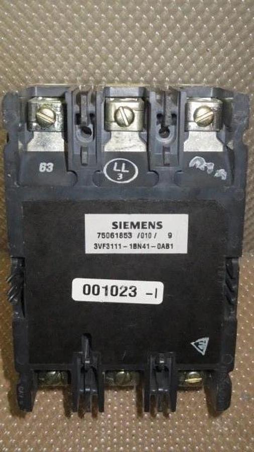 Used SIEMENS BREAKER 50-63 AMP 600 VAC 3 POLE MODEL 3VF3111-1BN41-OAB1 **WARRANTY**