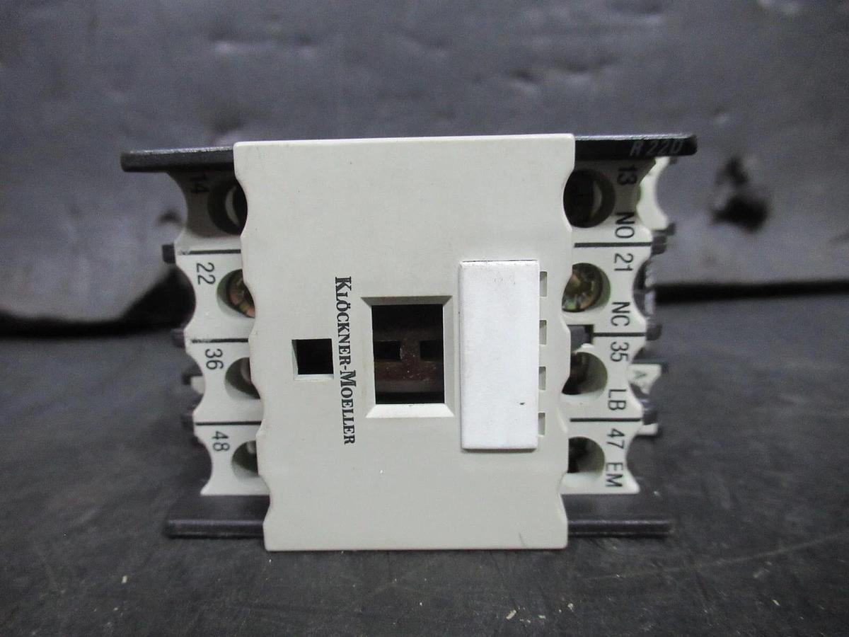 Used KLOCKNER-MOELLER CONTACTOR DIL-R-22-D 600 VAC 15 AMP COIL: 110/120 VOLT