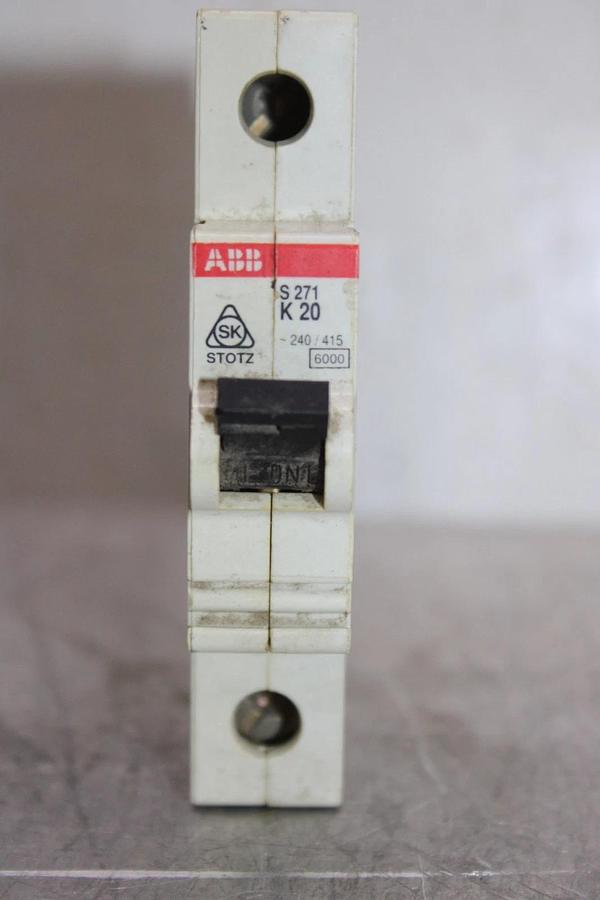 Used ABB CIRCUIT BREAKER S-271-k-20 240/415 VAC 20 AMP 1-POLE *WARRANTY*