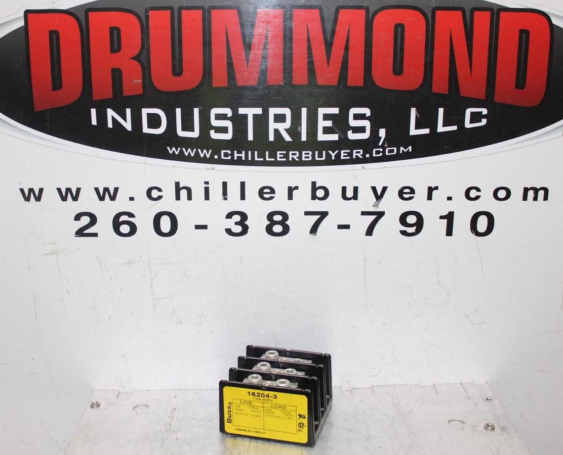 Used BUSS POWER BLOCK TERMINAL LUG END 16204-3 175 AMP 600 VOLT 3-POLE **WARRANTY**