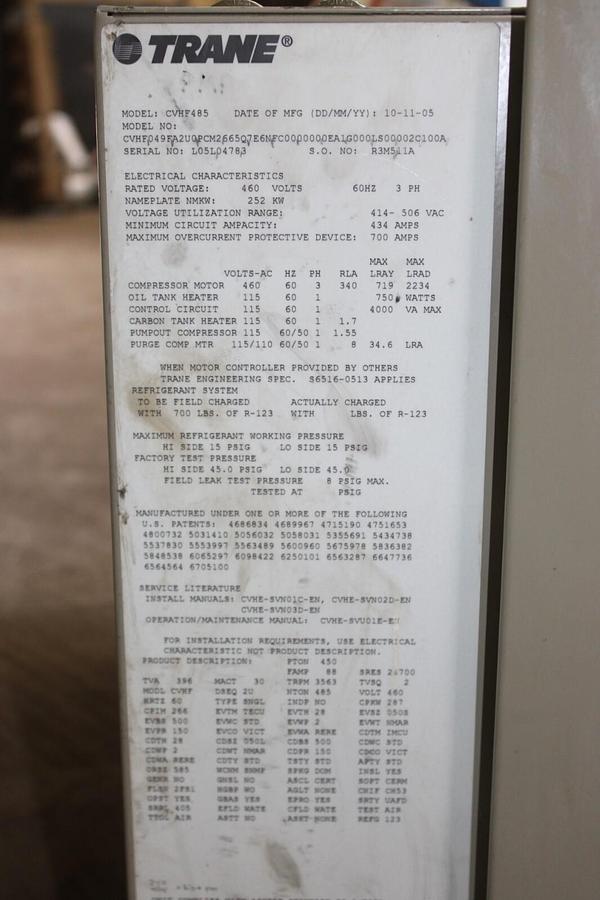 Used TRANE CHILLER LIQUIFLO ADAPTIVE FREQUENCY DRIVE LF200405AAP 480V 405 AMP 337 KVA