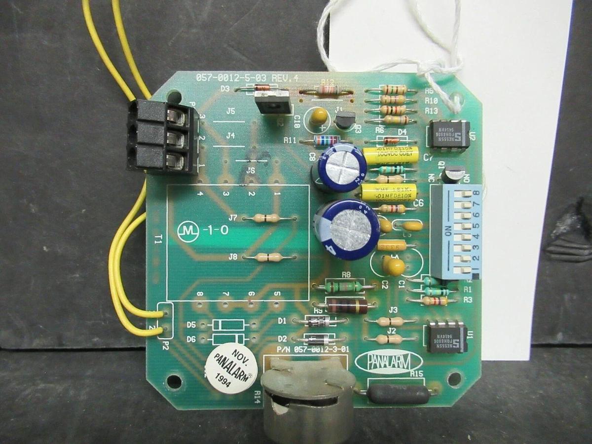 Used PANALARM NT2 ELECTRONIC ALARM CIRCUIT BOARD: 057-0012-5-03 REV. 4 24 VDC