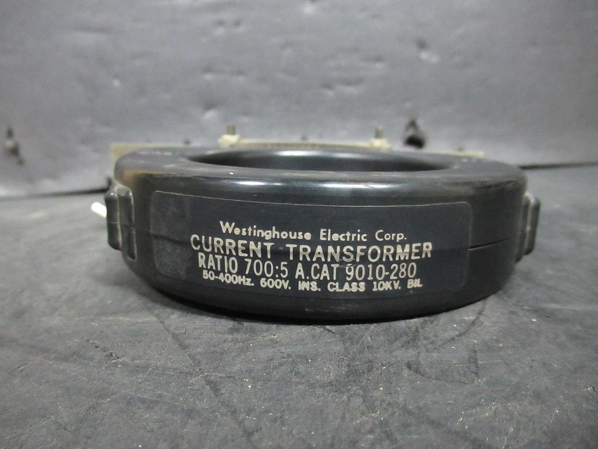 Used WESTINGHOUSE CURRENT TRANSFORMER 9010-280 700:5 50-400 HZ 10 KV **WARRANTY**