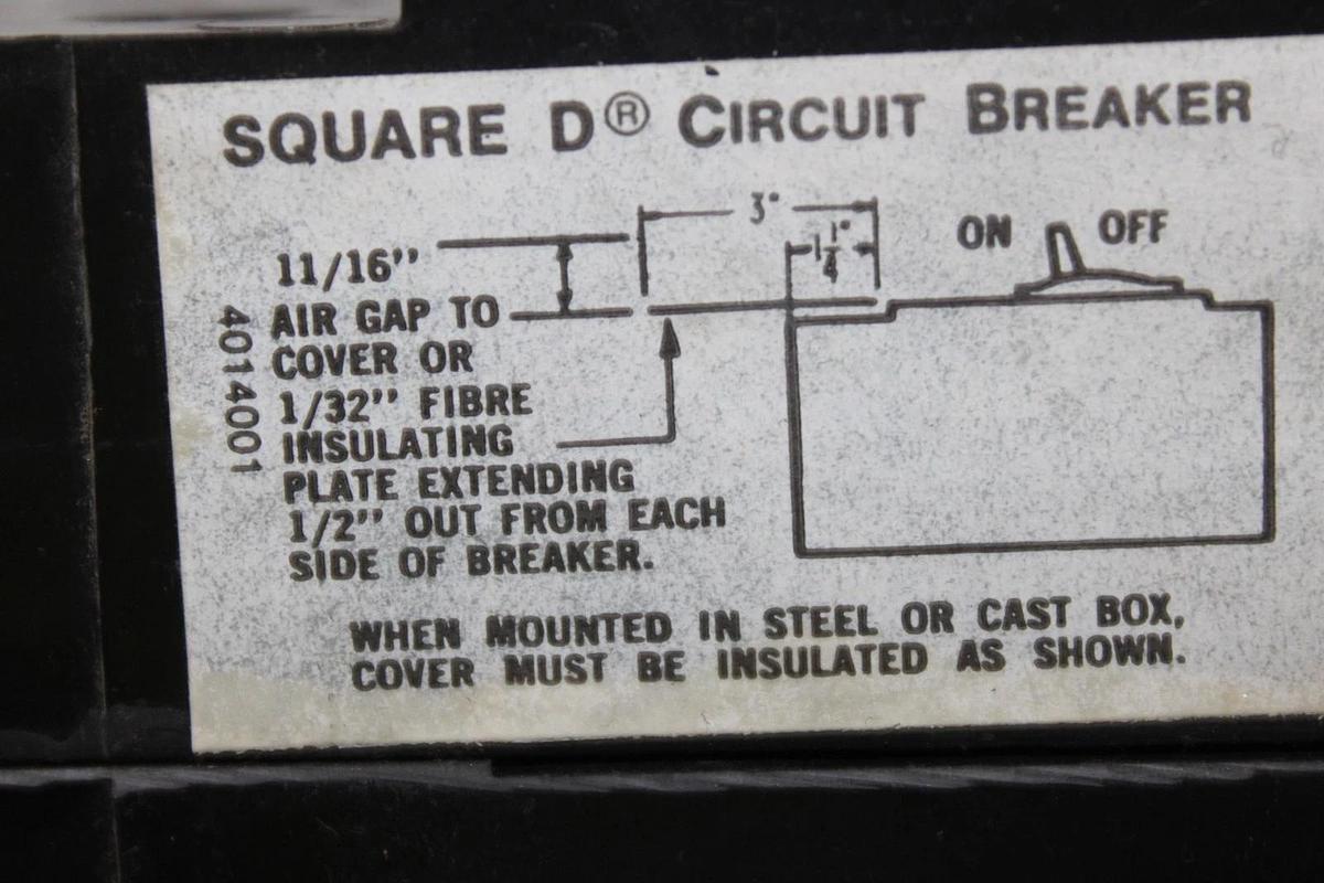 Used SQUARE D CIRCUIT BREAKER KAL362001021 200 AMP 600 VAC 3-POLE W/ SHUNT TRIP